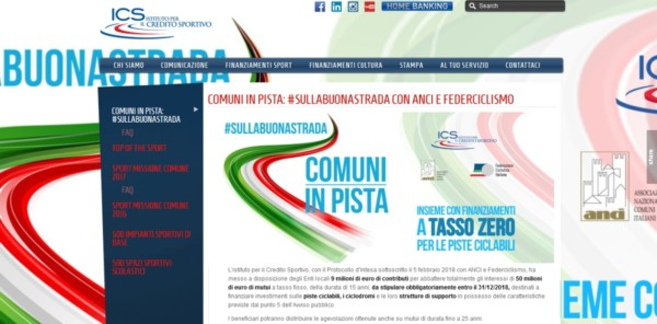 Creditosportivo.it - bando per sviluppare le piste ciclabili