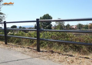 Staccionate in acciaio corten pista ciclabile del fiume Bisenzio Prato - 6