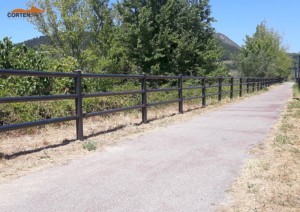 Staccionate in acciaio corten pista ciclabile del fiume Bisenzio Prato - 8