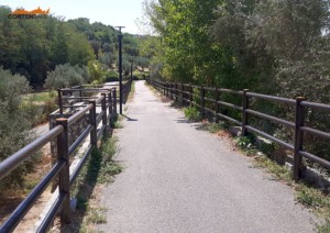 Staccionate in acciaio corten pista ciclabile del fiume Bisenzio Prato - 1
