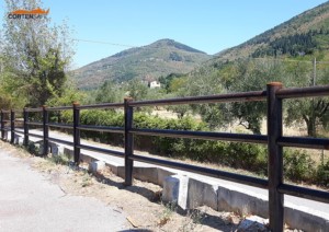 Staccionate in acciaio corten pista ciclabile del fiume Bisenzio Prato - 3