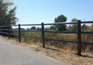 Staccionate in acciaio corten pista ciclabile del fiume Bisenzio Prato - 5