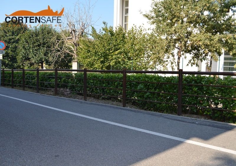 Staccionata-Falcade-H4C-acciaio-corten-Boffalora-d’Adda-Lombardia (2) Staccionata Falcade H4C per il Comune di Boffalora d'Adda - Lombardia - 2