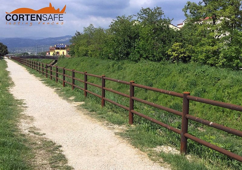 Maggiore sicurezza per una pista ciclopedonale di Verona grazie alla staccionata in corten - 2