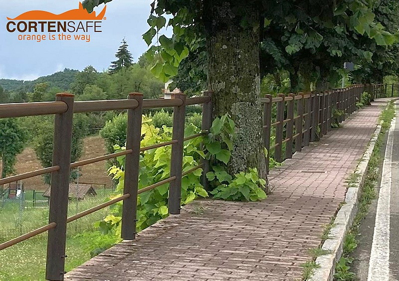 Cortenstahlzaun Modell Bormio - 1