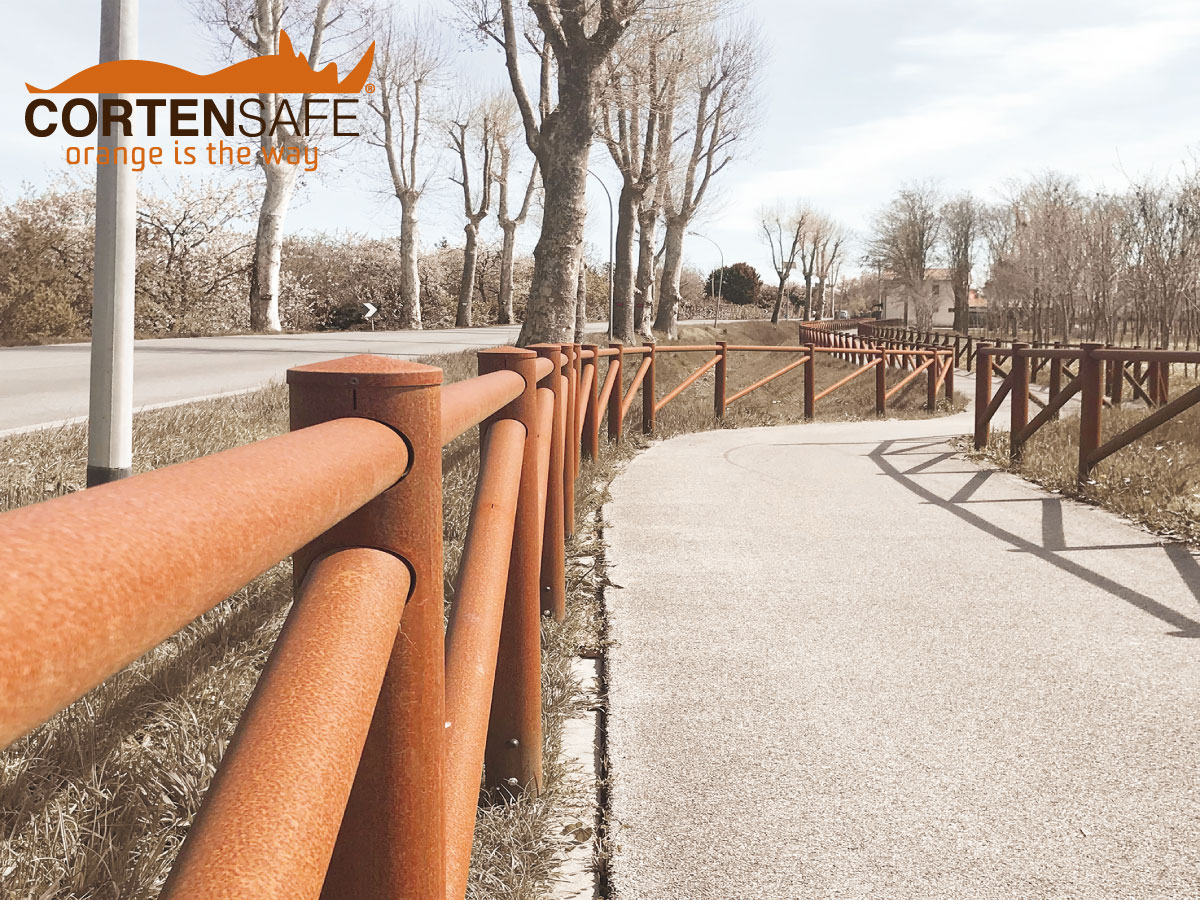 staccionata corten modello Cadore di Cortensafe