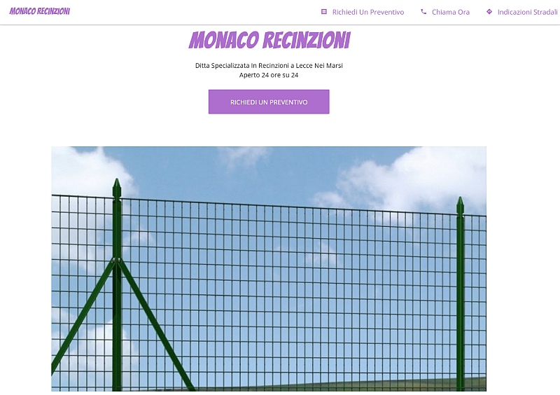 Monaco Recinzioni - home page sito web