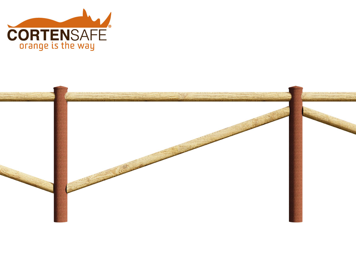 staccionata corten modello Cadore di Cortensafe