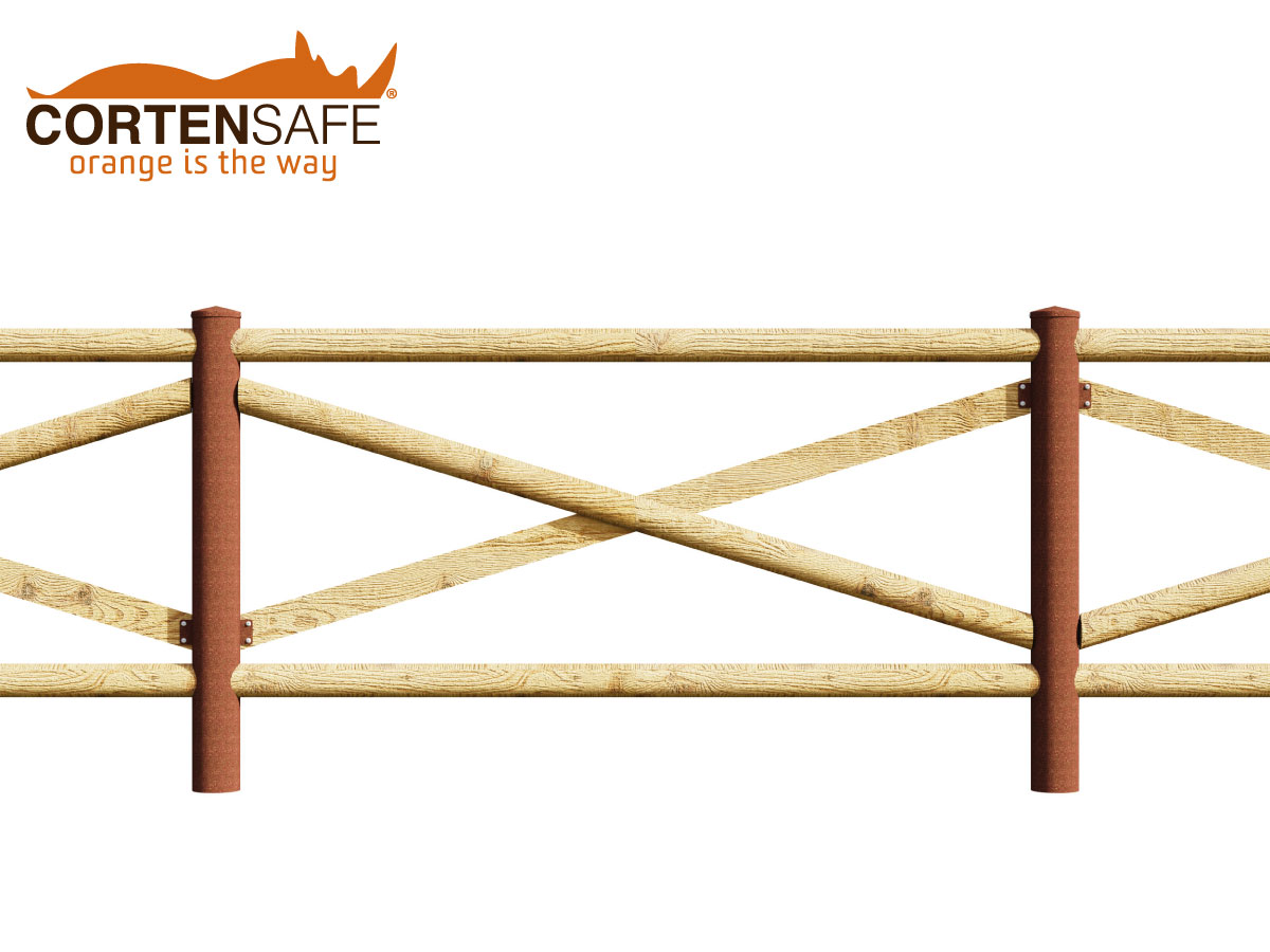 staccionata corten modello Cadore di Cortensafe