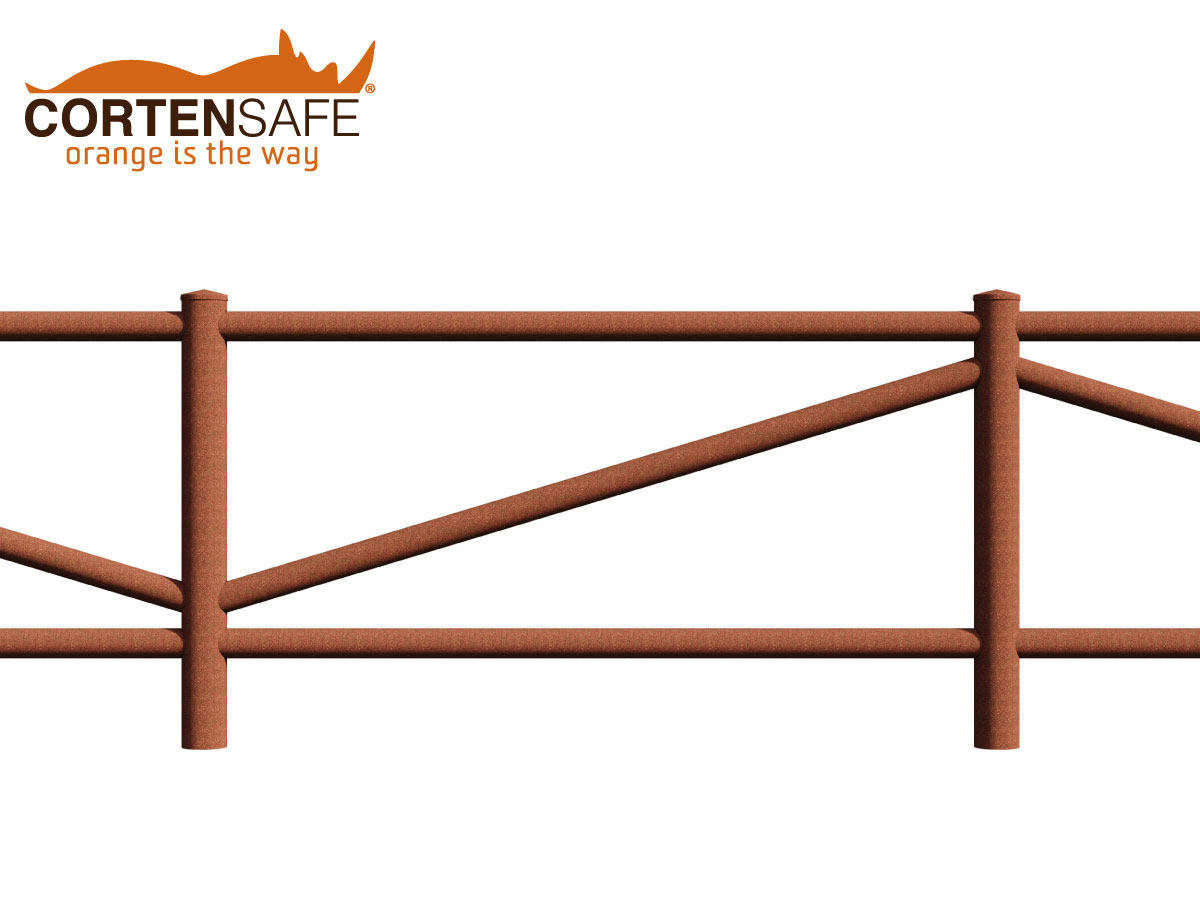 staccionata corten modello Cadore di Cortensafe