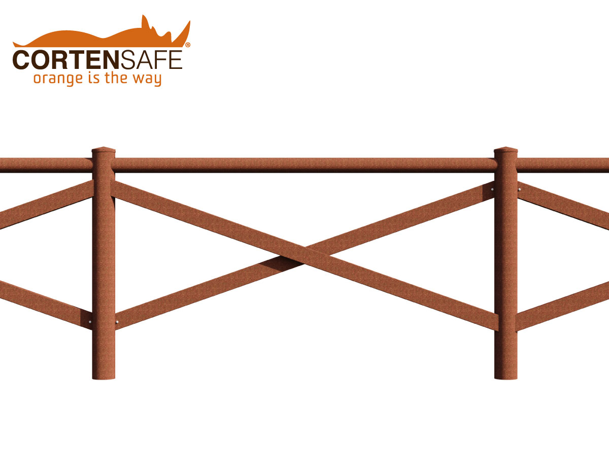 staccionata corten modello Cadore di Cortensafe