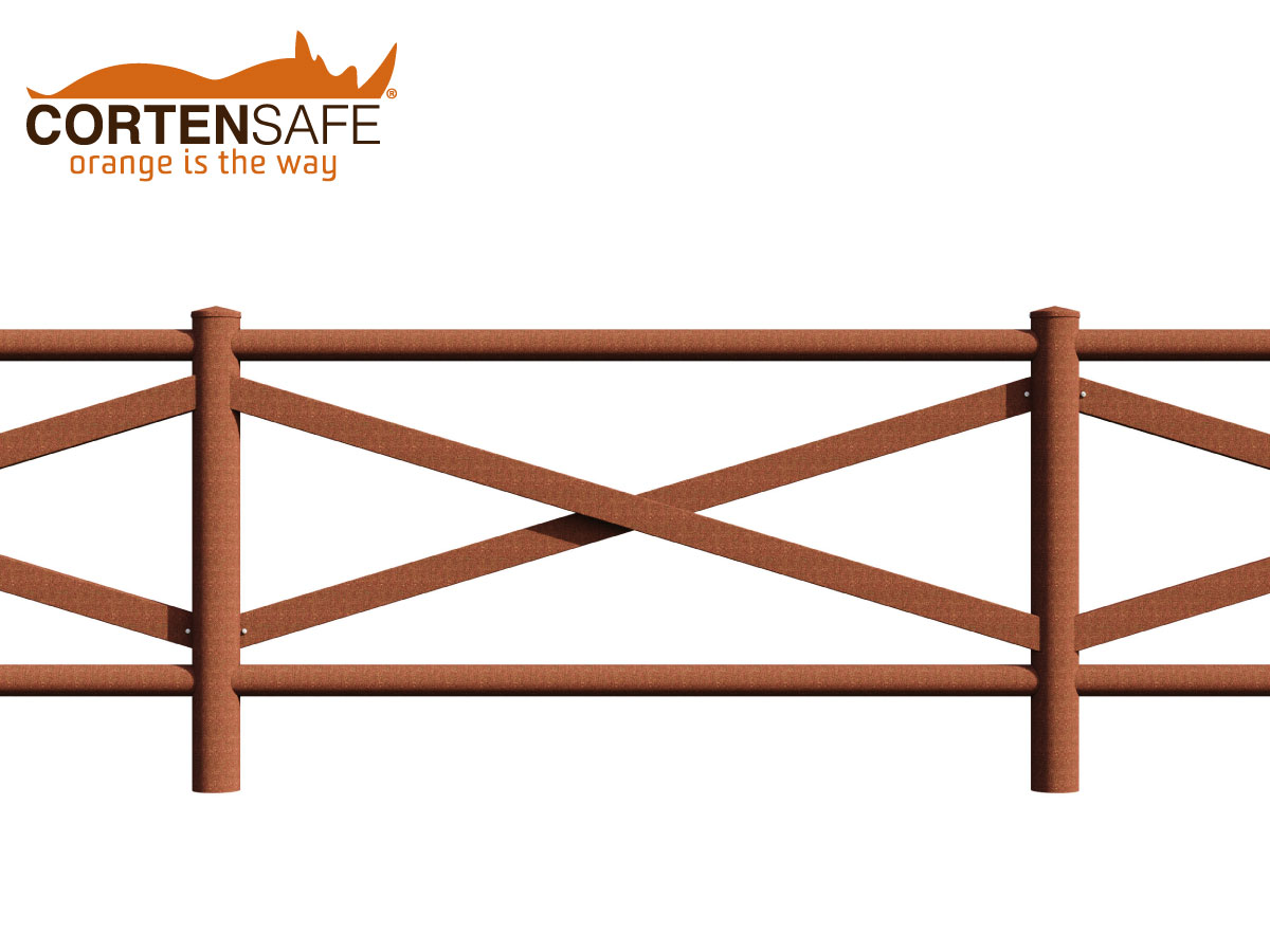 staccionata corten modello Cadore di Cortensafe