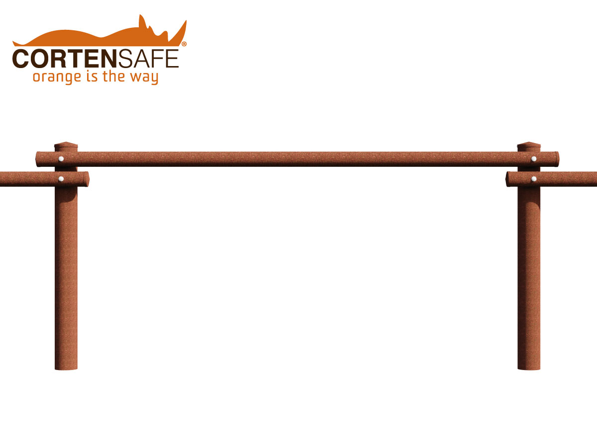 Cortensafe-staccionata-Sappada-in-tutto-acciao-corten-modello-E1C staccionata corten modello Sappada di Cortensafe
