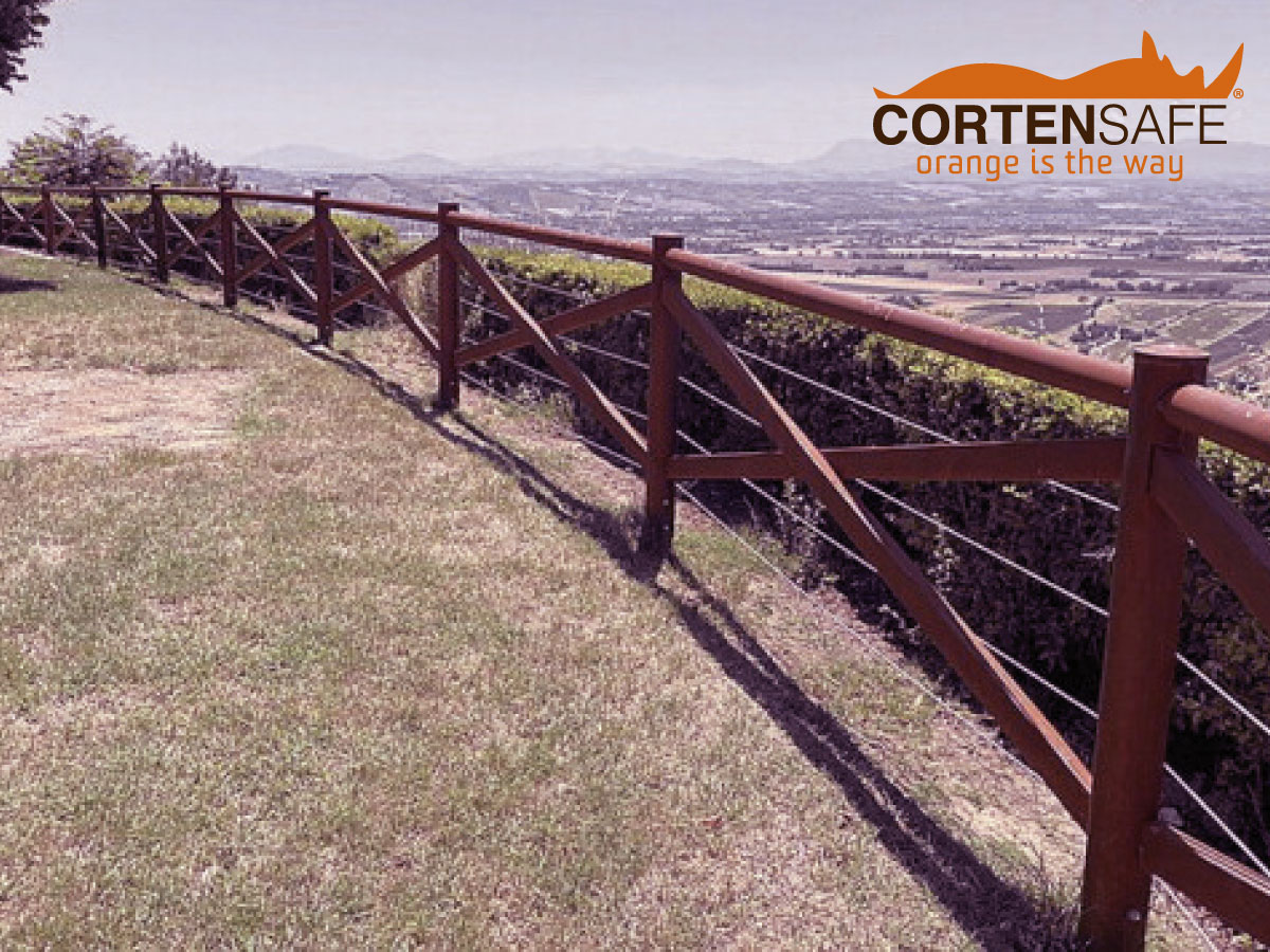 staccionata corten modello Cadore di Cortensafe