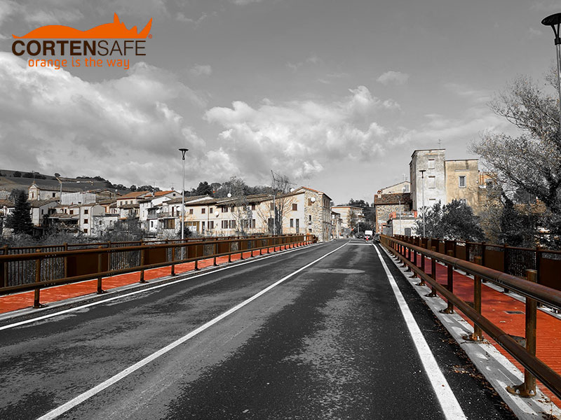 barriera bordo ponte-H2BP a Belforte del Chienti in provincia di Macerata nelle Marche