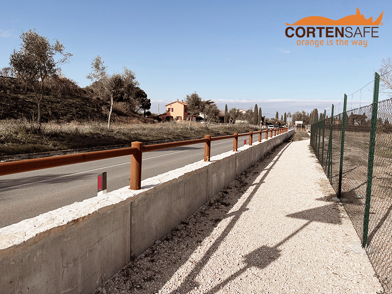 Cortensafe-Zäune für den Trasimeno-Radweg - modell Brunico - 2
