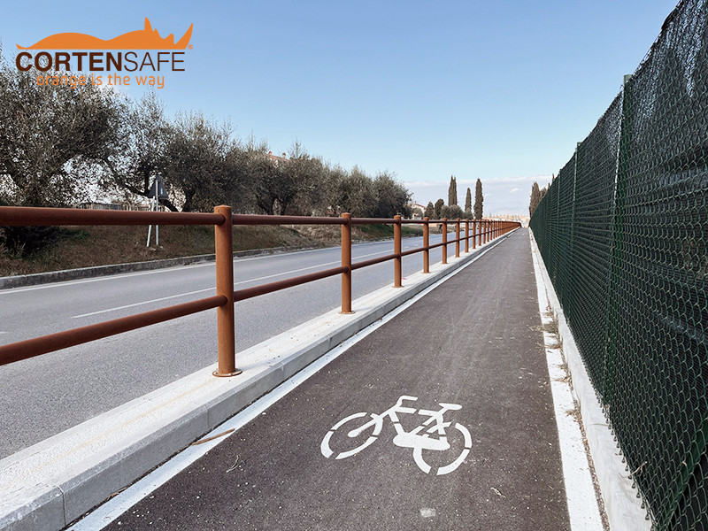 Cortensafe-Zäune für den Trasimeno-Radweg - modell Brunico - 5