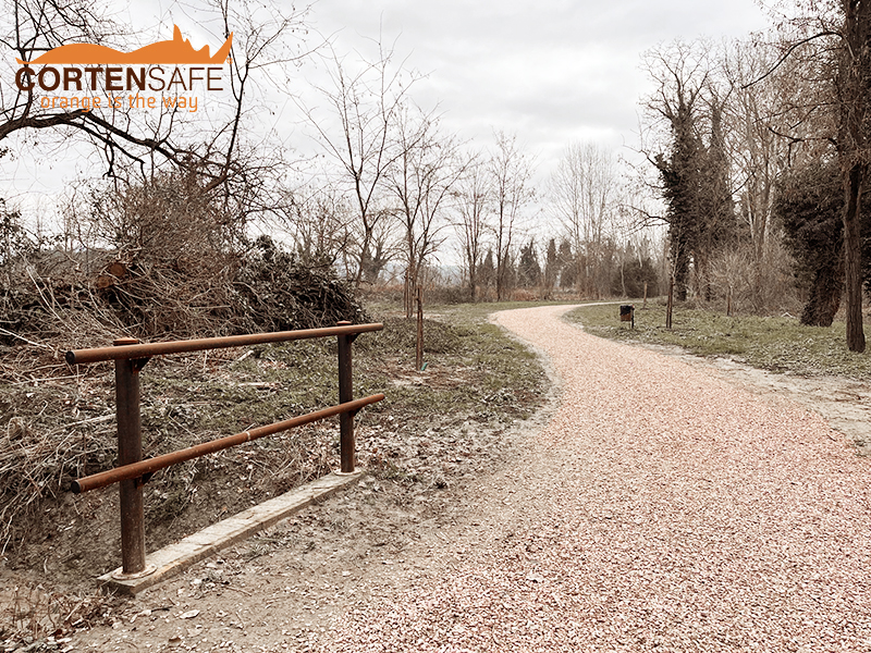 Cortenstahlzaun Modell Snake E2C Cortensafe - 1