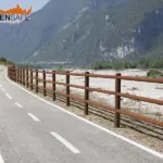 Staccionata Brunico H3C per la pista ciclabile di Longarone, Belluno.