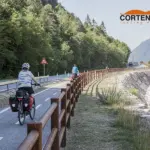 Staccionata Brunico H3C per la pista ciclabile di Longarone, Belluno.