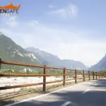 Staccionata Brunico H3C per la pista ciclabile di Longarone, Belluno.
