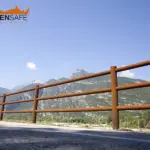 Staccionata Brunico H3C per la pista ciclabile di Longarone, Belluno.