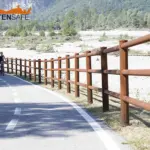 Staccionata Brunico H3C per la pista ciclabile di Longarone, Belluno.