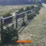 Area di sosta protetta con staccionata in corten.