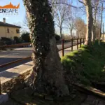 Staccionata Brunico H2C per marciapiede ad Anzola dell'Emilia.