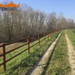 Staccionata Brunico H3C lungo argine ad Ariano nel Polesine.