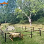 Staccionata Brunico H2C per area picnic di Assergi.