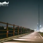 Staccionata Bormio H4C con illuminazione per pista ciclabile di Caldiero.