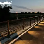 Staccionata Bormio H4C con illuminazione per pista ciclabile di Caldiero.