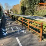 Staccionata Brunico H3C per pista ciclabile di Casier.