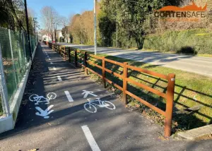 Staccionata Brunico H3C per pista ciclabile di Casier.