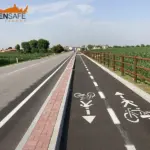 Staccionata Brunico H3C per pista ciclabile di Cittadella.