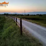 Staccionata Brunico H2C per strada sterrata di Dueville.