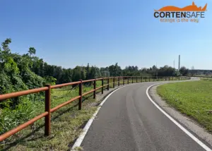Staccionata Brunico H2C per percorso ciclopedonale di Galgagnano.