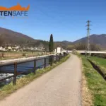 Staccionata Brunico H2C per lungo argine di Gavardo.