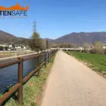 Staccionata Brunico H2C per lungo argine di Gavardo.