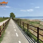 Staccionata Brunico H3C per pista ciclabile di Grado.