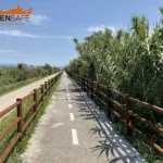 Staccionata Brunico H3C per pista ciclabile di Grado.