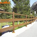 Staccionata Ortisei H3C per marciapiede a Gressoney.