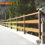 Staccionata Ortisei H3C per marciapiede a Gressoney.