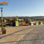Staccionata Stelvio H5C per percorso pedonale con area informativa di Isola del Liri.