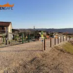 Staccionata Stelvio H5C per percorso pedonale con area informativa di Isola del Liri.