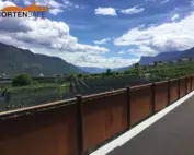 Parapetto Cles H steel per strada di Marlengo.