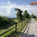 Staccionata Brunico H3C e parapetto Falcade HO3 per percorso ciclopedonale di Montecchio Maggiore.