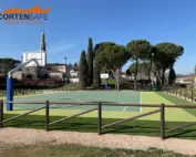 Staccionata Cadore H2C-2 per campo da basket di Monteforte d'Alpone.