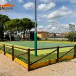 Staccionata Cadore H2C-2 per campo da basket di Monteforte d'Alpone.